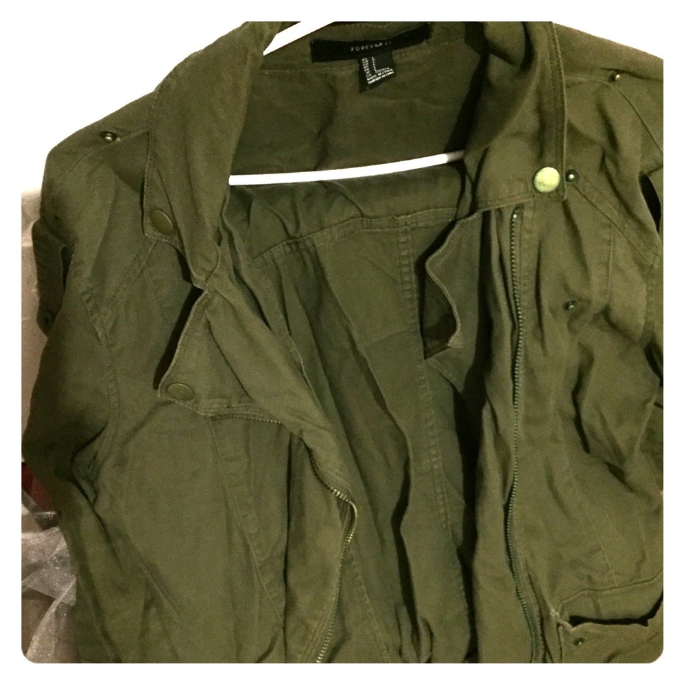 Cargo Army Olive Green Moto Jacket
